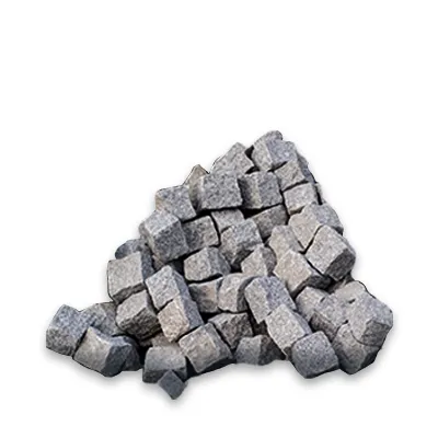 black grey granite cobblestones